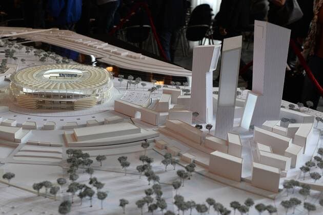 Football, Italy, Serie A, Presentation of the model for the new stadium of AS Rome