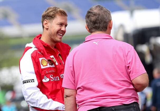 Motorsport, Formula 1, Austrian GP in Spielberg, Sebastian Vettel - track inspection