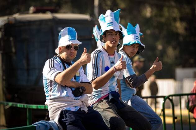 Football, Copa America, Argentine fans get in the mood for the match against Jamaica
