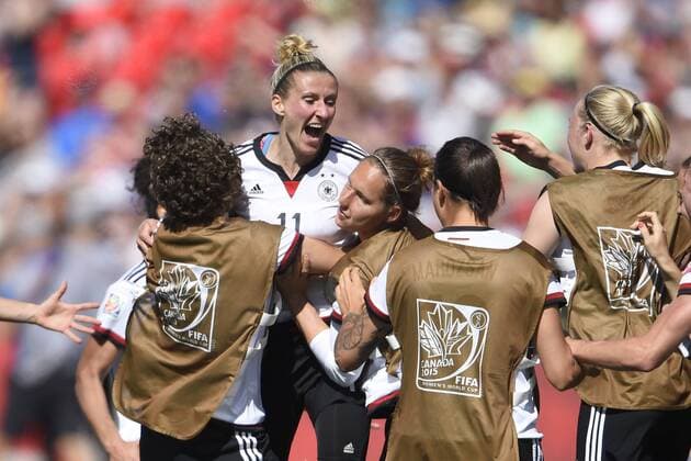 Football, Women's World Cup, Round of 16, 2:0 half-time lead for DFB Women, Germany - Sweden