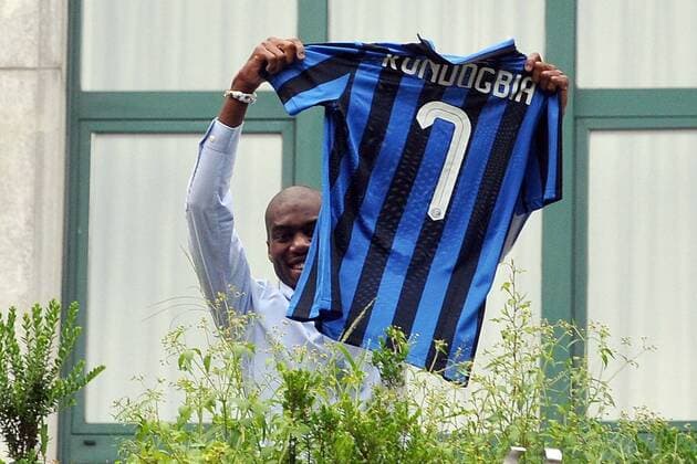 Football, Italy, Inter Milan presents new signing Geoffrey Kondogbia