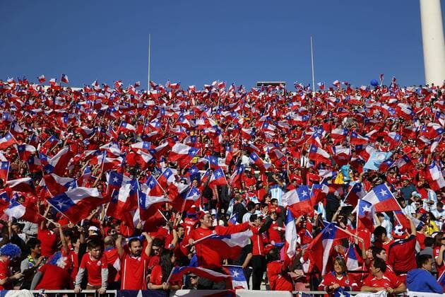 Football, Copa America, Chilean fans before the final