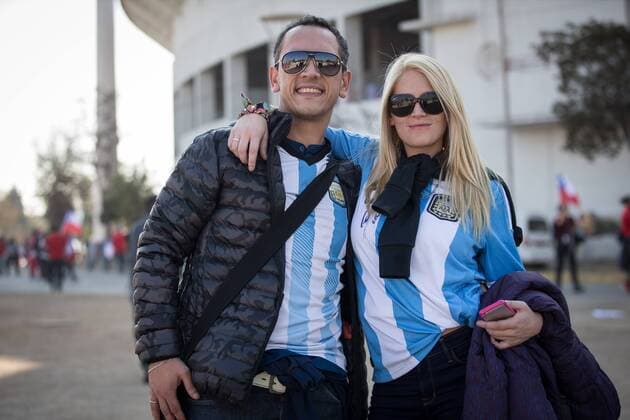 Football, Copa America, Argentine fans before the final