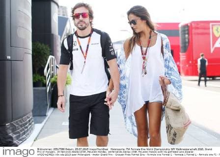 Formula 1, Hungarian GP, Fernando Alonso and Lara Alvarez