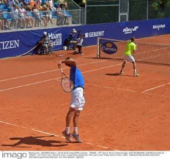 Tennis, ATP tournament in Kitzbühel, Kohlschreiber in doubles action