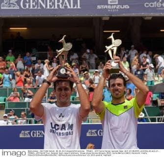 Tennis, ATP Tournament in Kitzbühel, Nicolas Almagro and Carlos Berlocq win in the Doubles