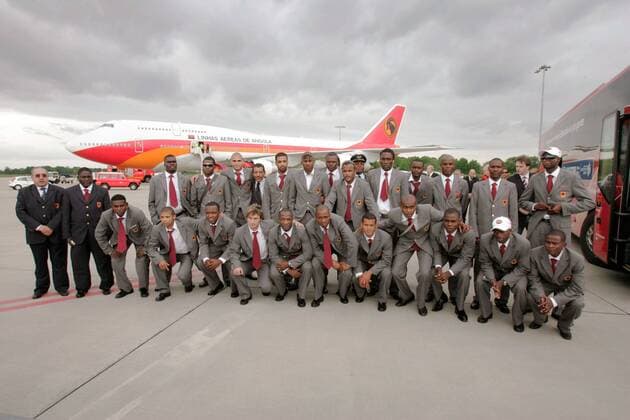 Football, World Cup 2006, Landing and welcoming of the Angolan national team