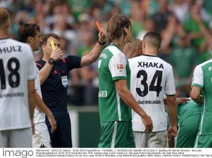 Football, Granit Xhaka - already three sending-offs this season