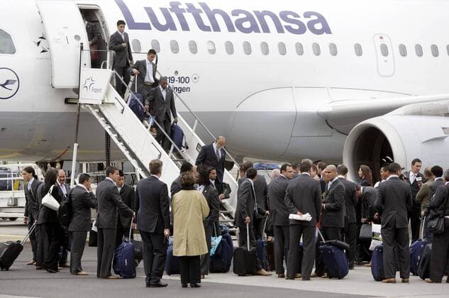 Football, World Cup 2006, Arrival of the national team from Costa Rica at Frankfurt Airport Main