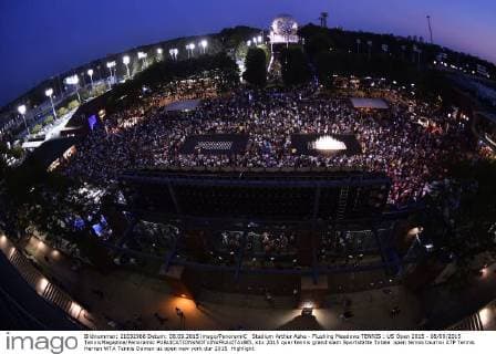 Tennis, US Open, Arthur Ashe Stadium in the evening