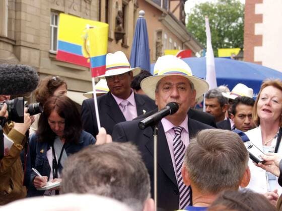 Football, World Cup 2006, Reception of the National Team from Ecuador in Bad Kissingen