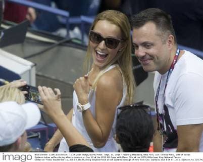 Tennis, US Open, Jelena Ristic in the stands during her husband Novak Djokovic's semi-final.