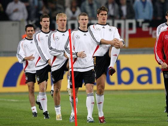 Football, World Cup 2006, 42,000 spectators at the training of the German national team in Düsseldorf