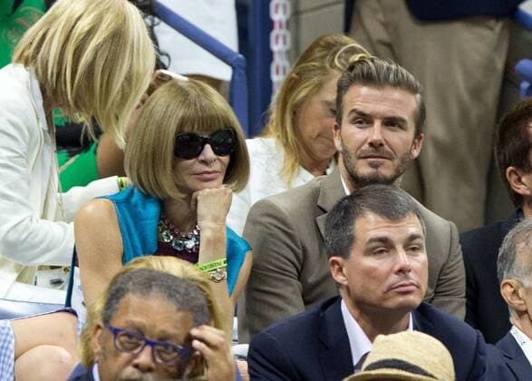 Tennis, US Open, Final, Anna Wintour next to David Beckham in the stands