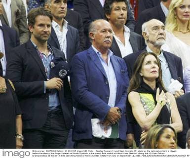 Tennis, US Open, Final, Sean Connery and Bradley Cooper in the stands