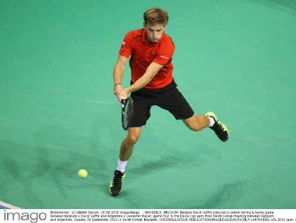 Tennis, DavisCup semi-final, Belgium - Argentina, David Goffin scores the equaliser