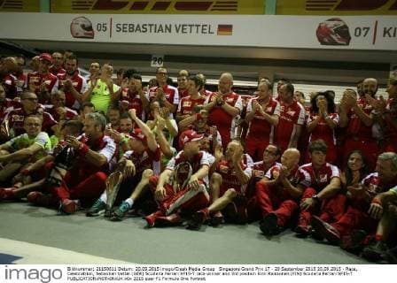 Formula 1, Singapore GP, Ferrari celebrates team result
