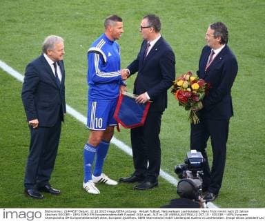 Football, Liechtenstein national team, Mario Frick takes leave after 22 years