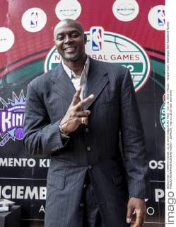 Basketball, Horace Grant at the press event for the NBA Global Games in Mexico City