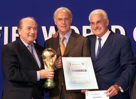 Football, DFB affair, Franz Beckenbauer and Fedor Radmann