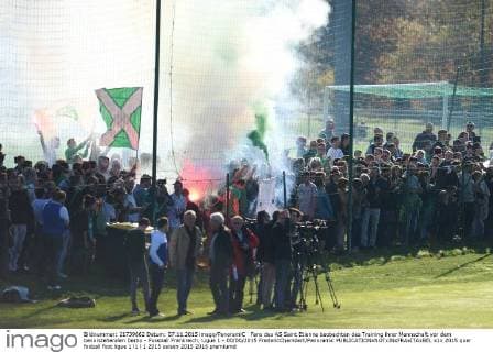 Football, France, Fans during training at AS Saint Etienne