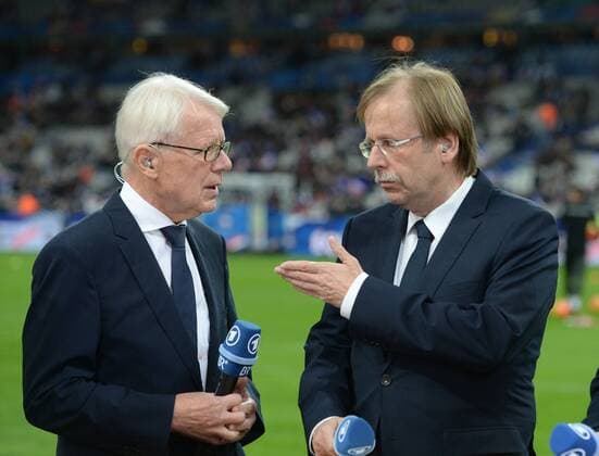 Football, international match, France - Germany, Rauball and Koch before the start of the match