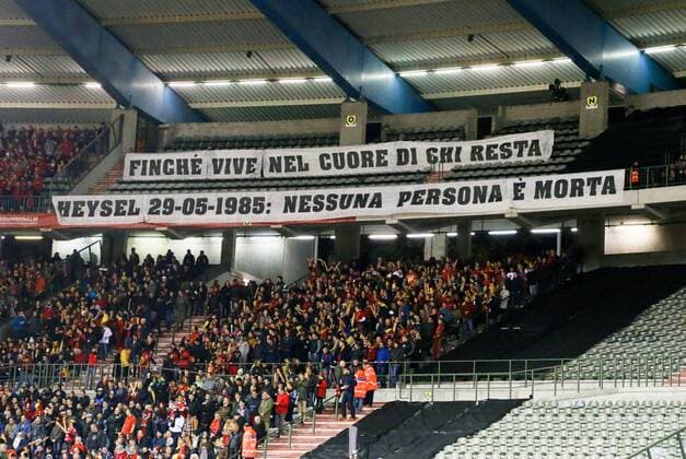 Football, International match, Belgium - Italy, Commemoration in memory of the Heysel disaster