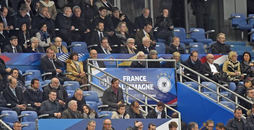 Football, international match, France - Germany, VIP stand after the explosions