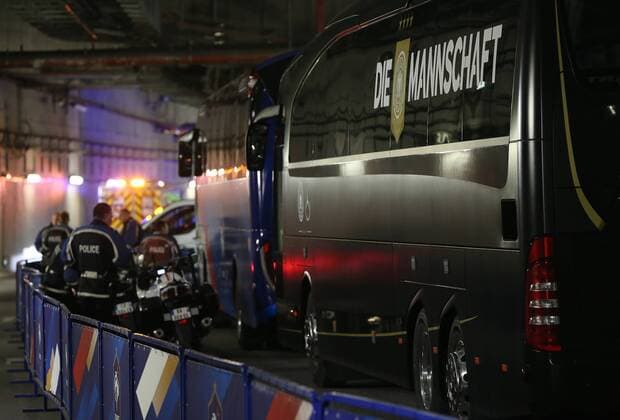 Football, International match, DFB team bus waits under the stadium, France - Germany