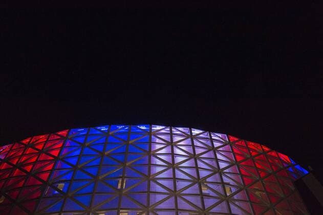 Football, European Championship Qualifiers, Friends Arena in Stockholm in French national colours