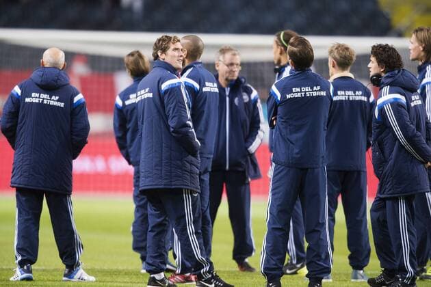 Football, Euro Quali, Sweden - Denmark, Denmark before kick-off
