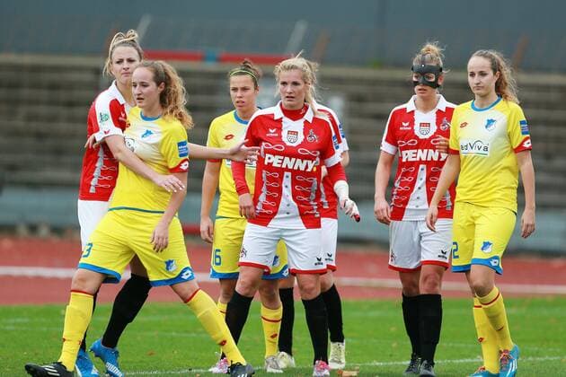 Football, Women, 1. FC Köln with carnival jersey against TSG Hoffenheim