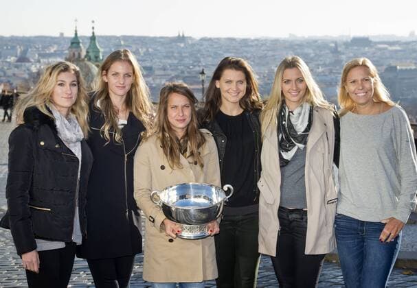 Tennis, photo shoot with Czech winners in Prague