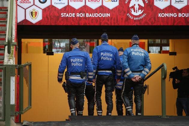Football, Belgium national team, Police secure training in Brussels