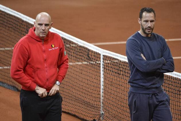 Tennis, DavisCup, Training of finalist Belgium