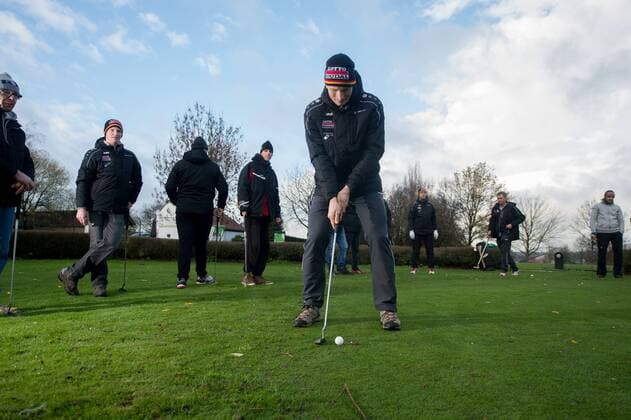 Cycling, Lotto Soudal team building with golf, football and archery