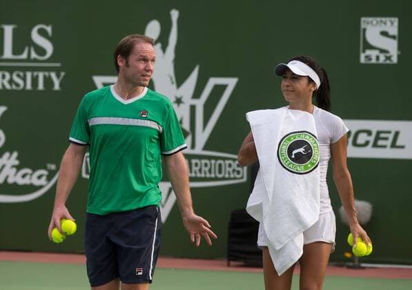 Rainer Schüttler and Heather Watson - Training Champions Tennis League in Chennai