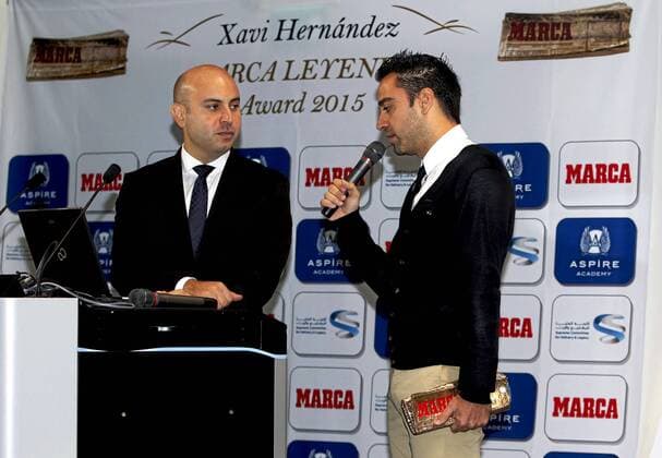 Football, Xavi Hernandez receives Marca Leyenda Award