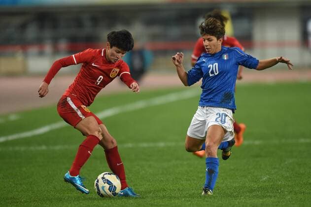 Football, Women, International, China - Italy