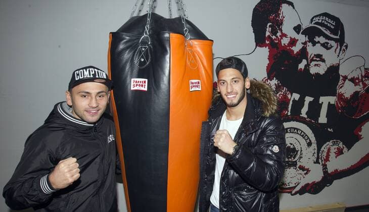 Football, photo shoot with Hakan Calhanoglu in Cologne Boxing Centre