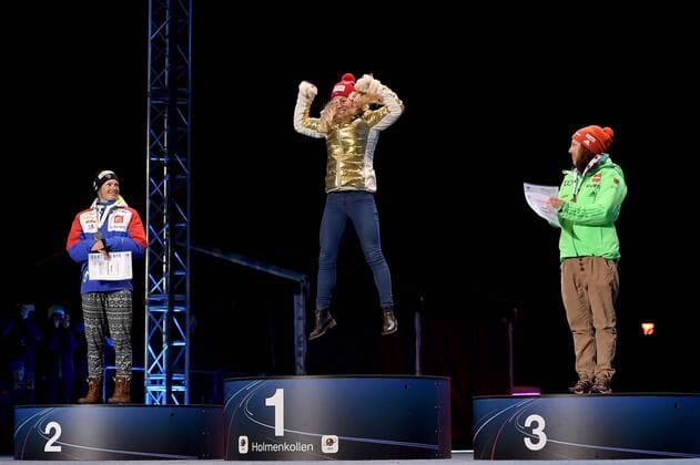 Biathlon World Championships Oslo, 7.5km Sprint, Award Ceremony Tiril Eckhoff