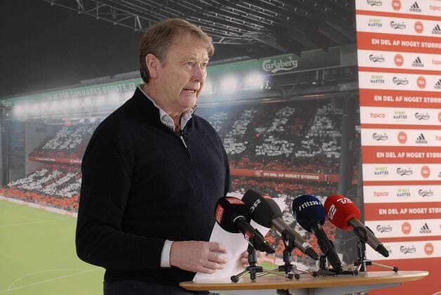 Football, National team Denmark, Press conference by coach Age Hareide
