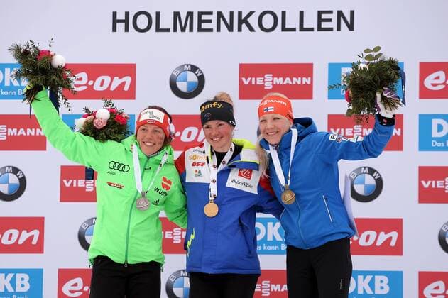 Biathlon World Championships Oslo, 12.5km Women's Mass Start, Award Ceremony