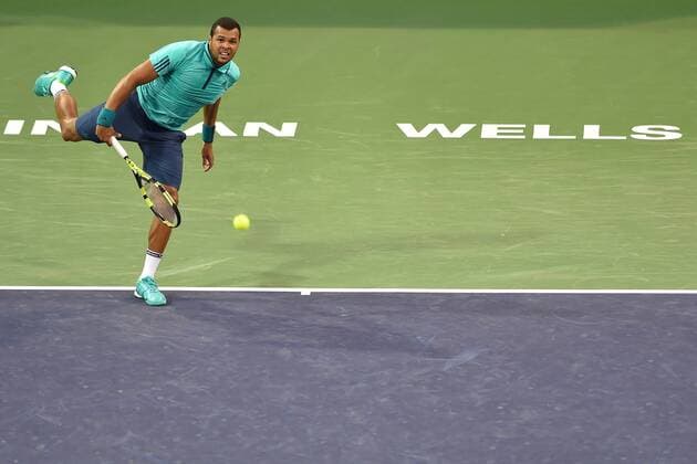 Tennis, ATP Tournament in Indian Wells, Jo Wilfried Tsonga in the Round of 16