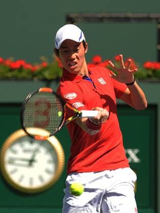 Tennis, ATP tournament in Indian Wells, Kei Nishikori in the last 16 after defeating Steve Johnson