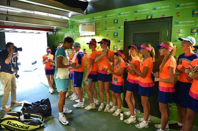 Tennis, ATP tournament in Indian Wells, players in the catacombs of the stadium