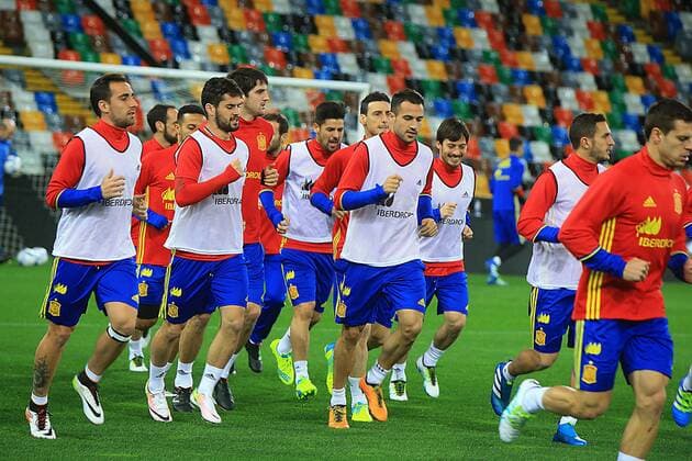 Football, Spain National Team Training in Udine