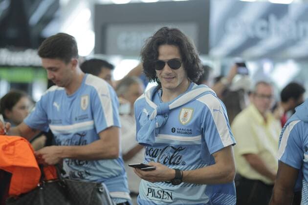 Football, Uruguay national team at Montevideo airport