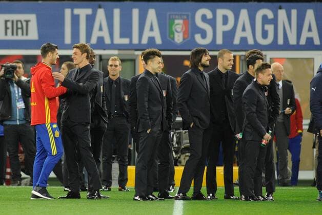 Football, Before the international match Italy - Spain