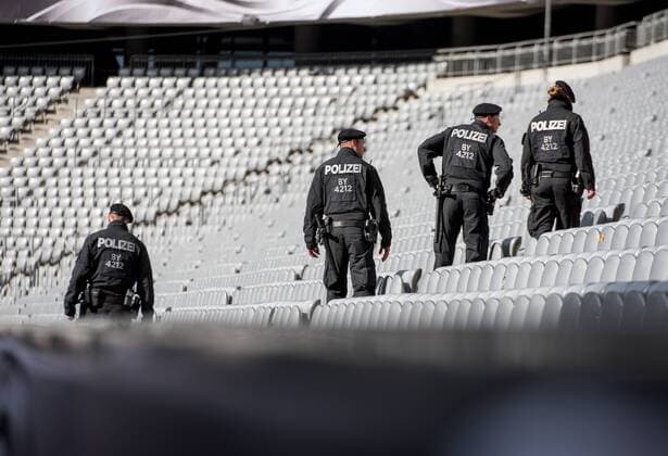 Football, police search the Allianz Arena before the international match Germany - Italy